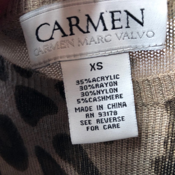 Carmen Marc Valvo Animal Print Sweater Dress - Picture 6 of 6